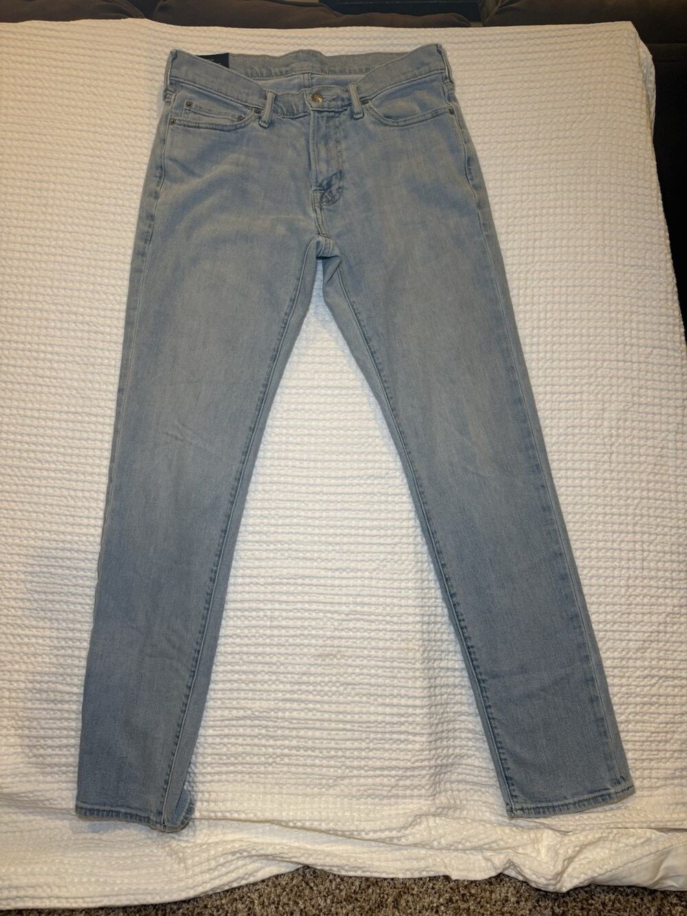 Abercrombie & Fitch Men’s Skinny Jeans 30x32 Light Wash Stretch Denim